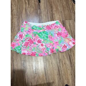 Lilly Pulitzer Luxletic Pink Tropical Jungle Skort XL Athletic Shellegant NWT
